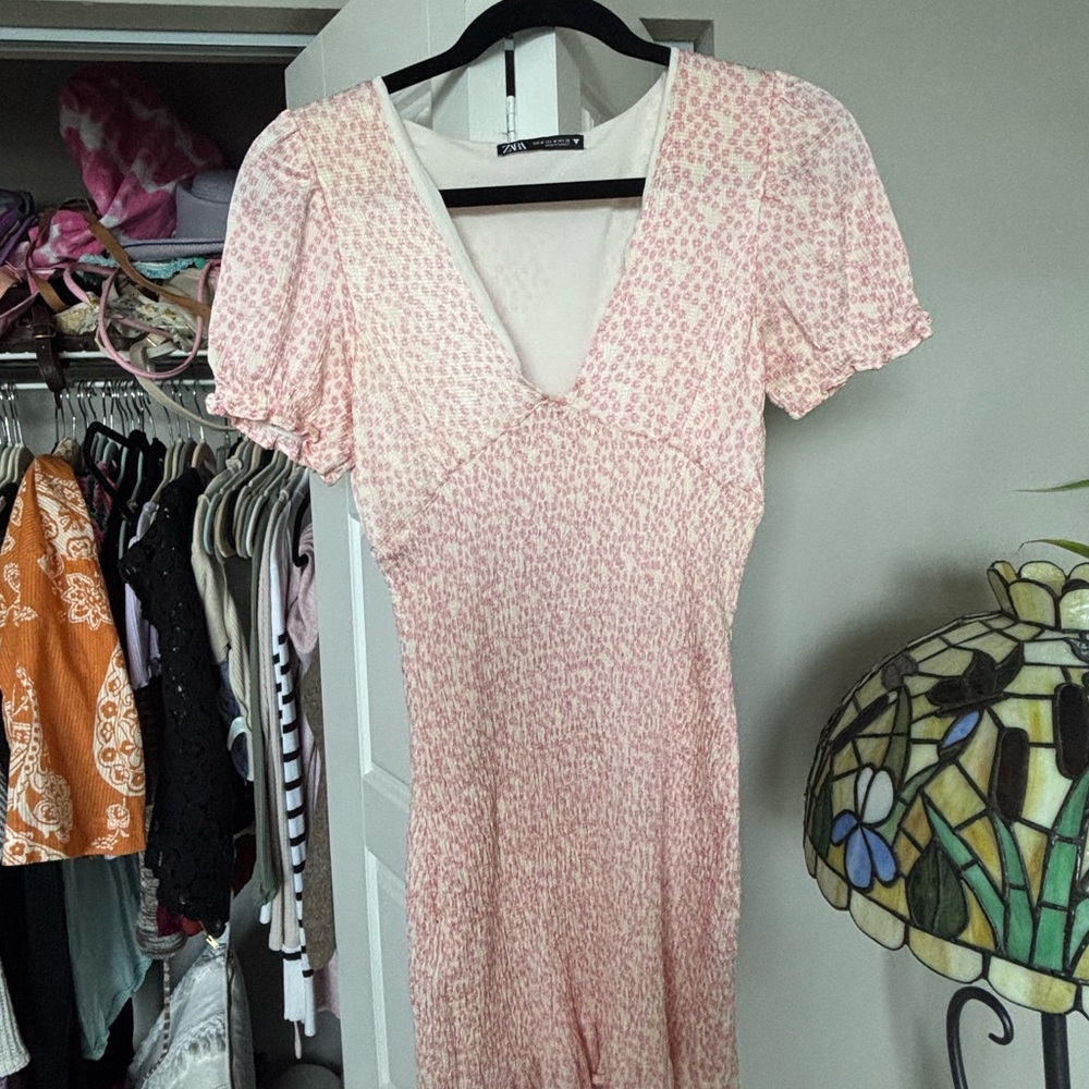 Pink Floral Mini Dress